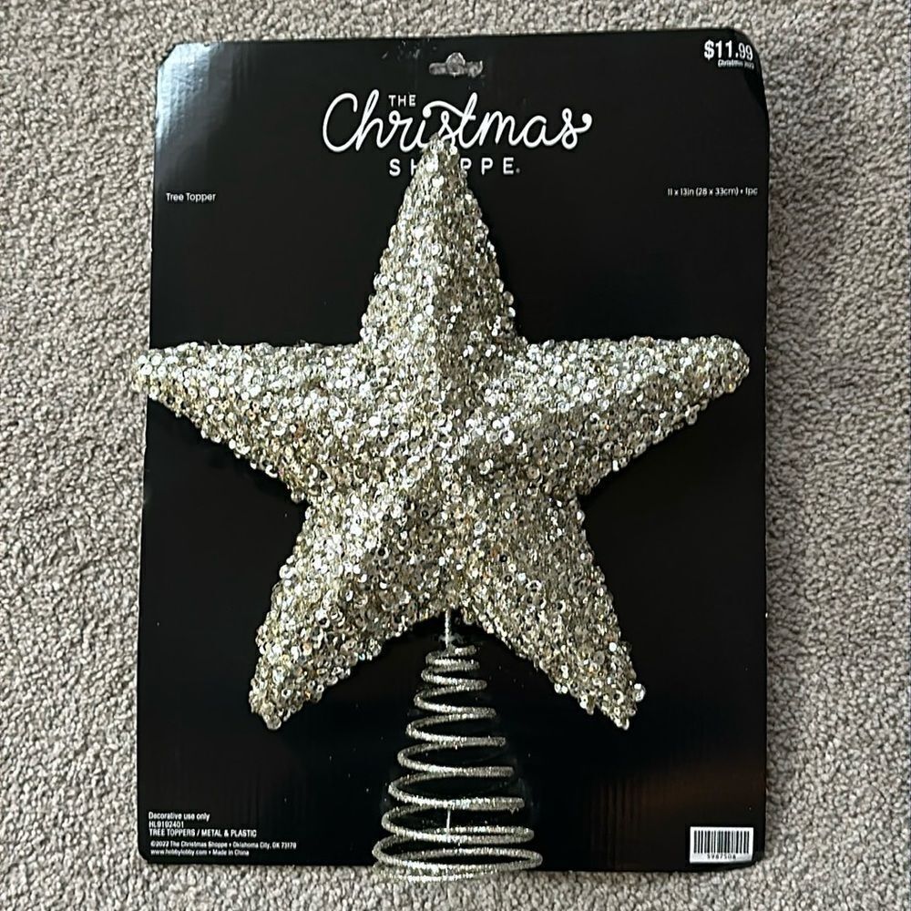 The Christmas Shoppe Sequin Star Tree Topper!